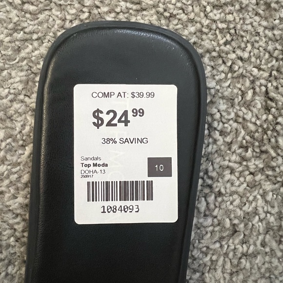 NWT Top Moda Size 10 Black Sandals - Picture 5 of 5